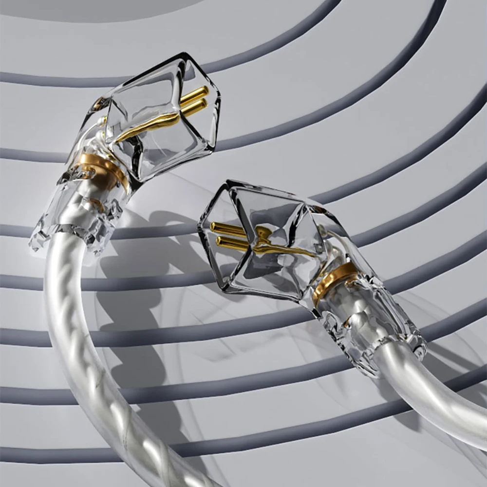 ND สายหูฟัง3ม. สายอัพเกรดสายคอมพิวเตอร์ตรวจสอบการถ่ายทอดสด CCA KZ สายเคเบิลชุบเงินสาย3.5