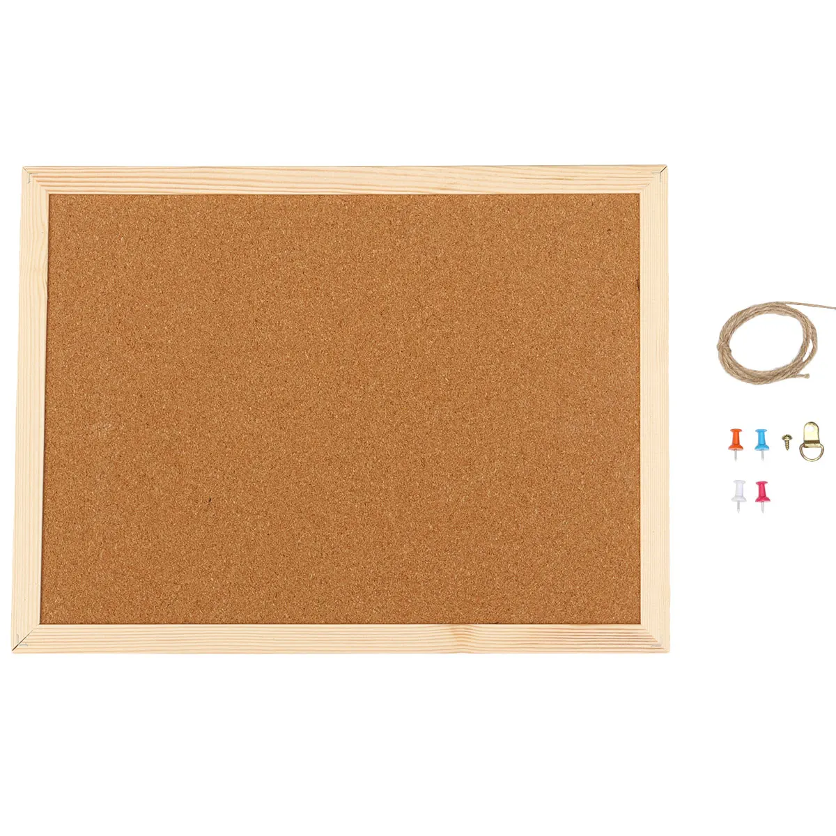 

Premium Cork Bulletin Board Wooden Notice Pin Message Board Wall Mounted Smooth Writing Surface Home Office Decor Light Brown