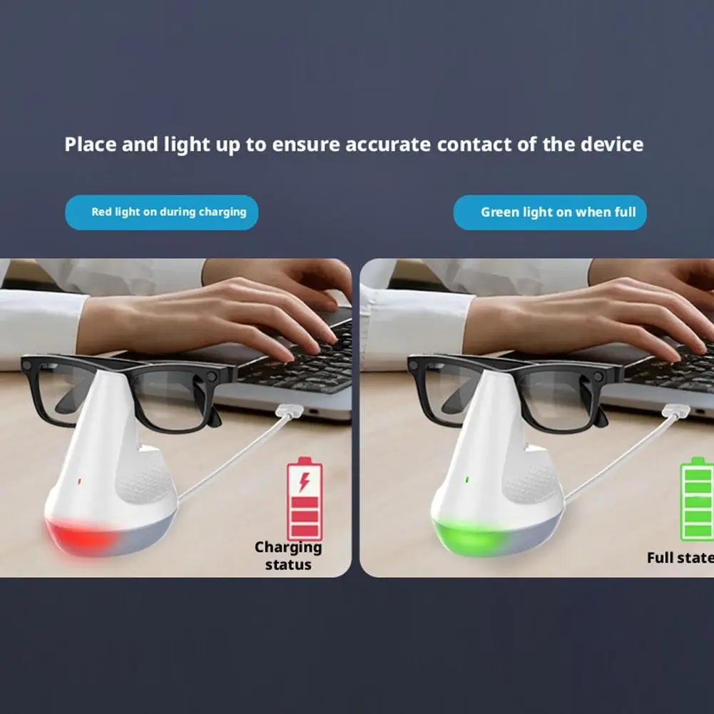 Trinkbare Reiseladestation für Meta Smart Glasses AI-Brille, schnelles Aufladen, Mini-Anti-Rutsch-tragbare Ladestation mit Typ C