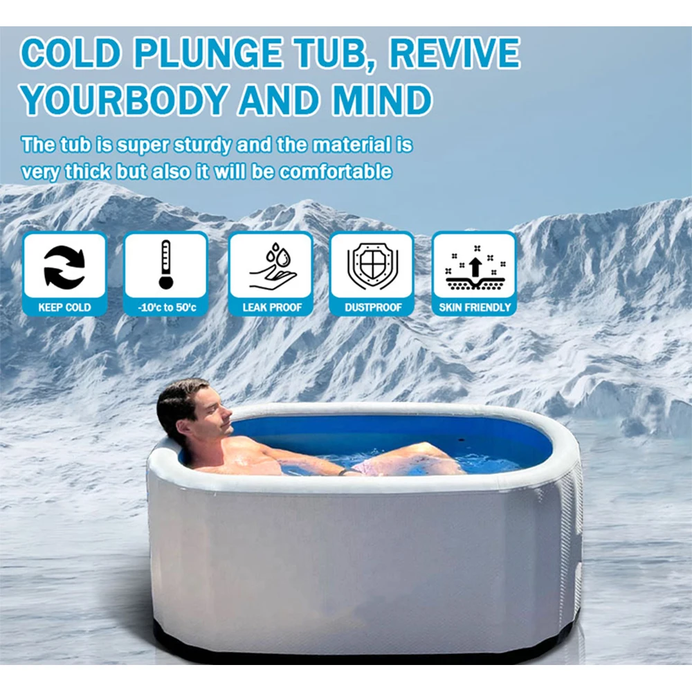 Athletes Portable Recovery Ice Water Bath Pvc Inflatable 2 Person Cold Plunge Ice Tub For Adults Portable Ice Bath