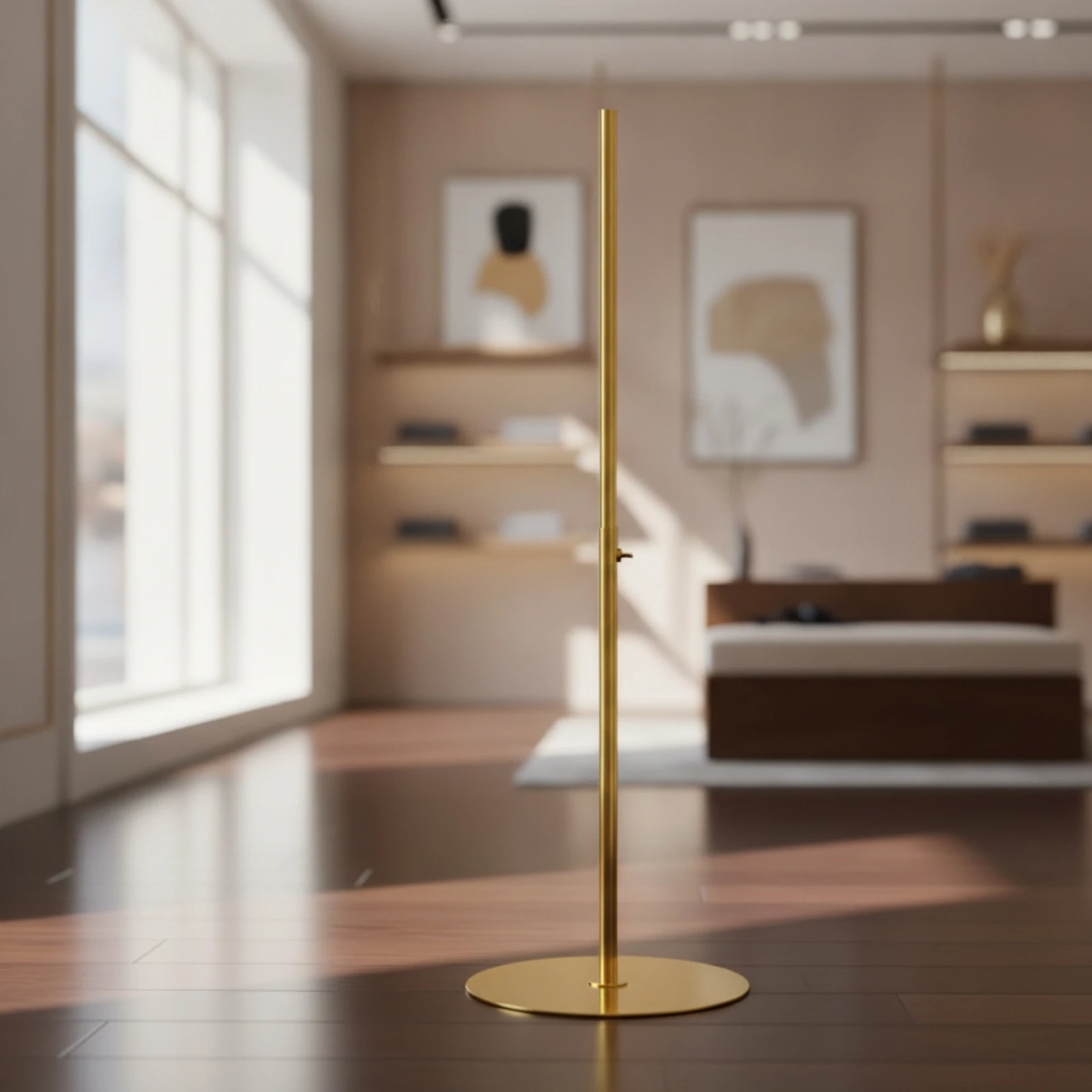 Telescopic Stand Height-Adjustable Pedestal Stand Display Support with Round Base Floor-Standing Display Platform Stable