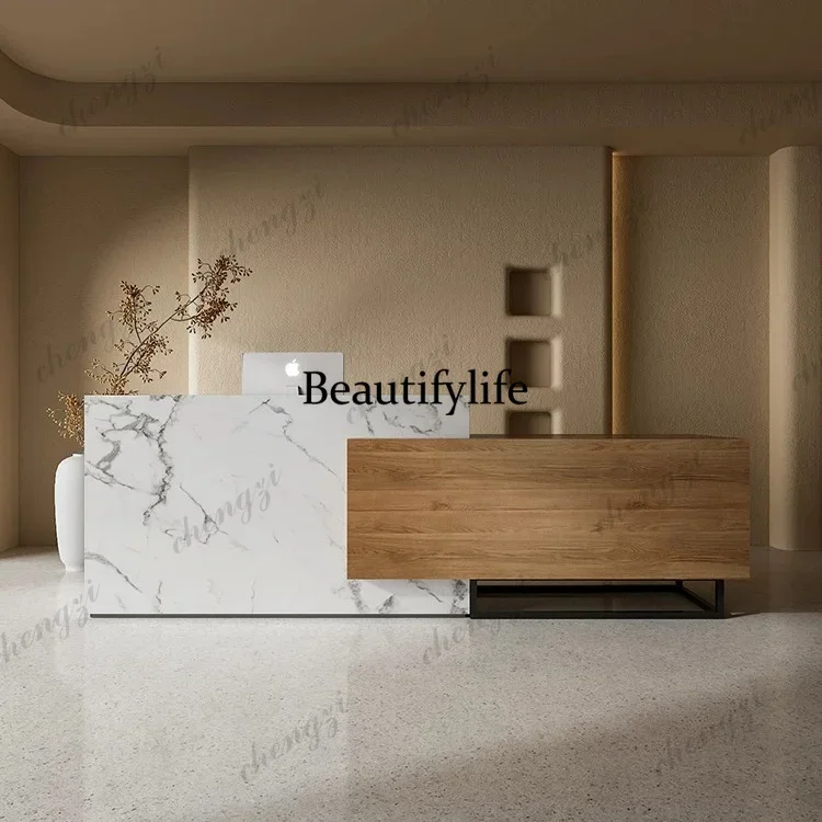 NQ52 Nordic Log Wind Company Front Desk Desk Hotel with Baffle Long Service checkout page