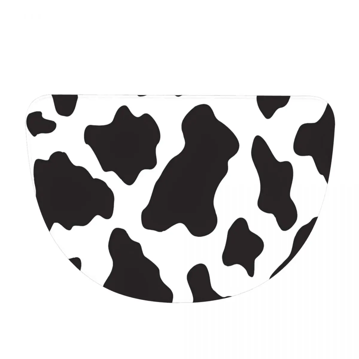 Cow Animal Print Cowboy Country Ranch Soft Flannel Half Round Doormat Non Slip Bathroom Mat Absorbent Floor Carpet for Garage