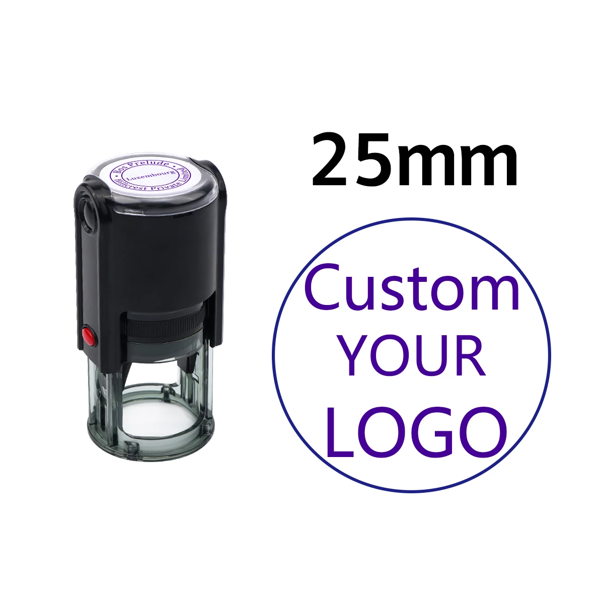 Aangepaste zelfinktende stempel met uw eigen logo, lichtgevoelige inkt / rubberen stempel, personaliseren uw logo Meerdere inktkleuropties - afbeelding 1