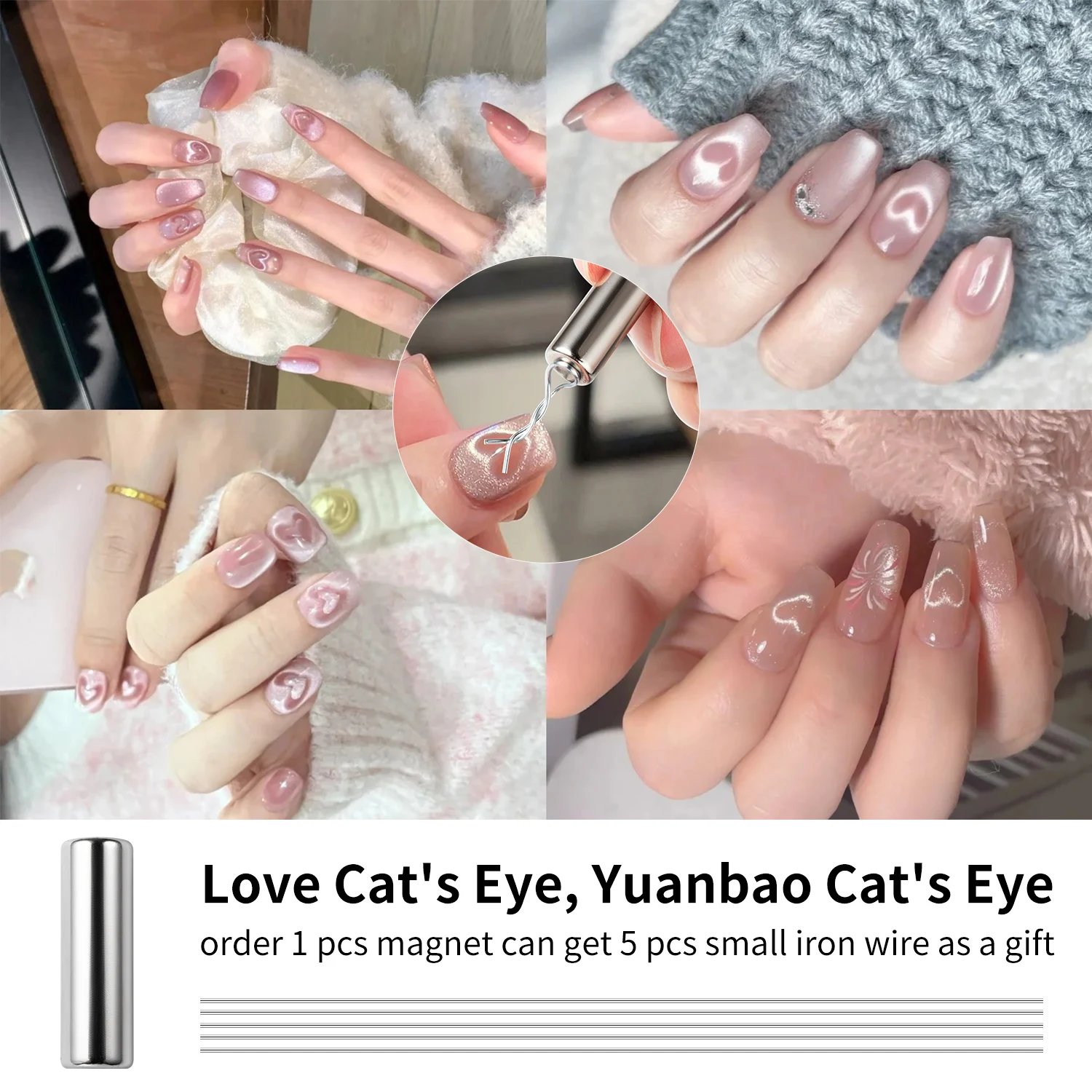 Mini Nail Art Magnet Set voor steenpatroonontwerp, Crystal Magnetic Stick Gel Kit, Cat Eye Effect Salon Home DIY nagelgereedschap