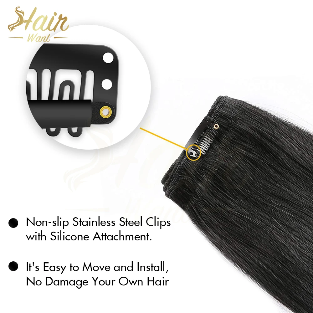 Hair Want 50/100Pcs Clips U-Shape Snap Clips for Human Hair Bangs In Hair Extension Wig Clips Comb Closure Accessories Clips