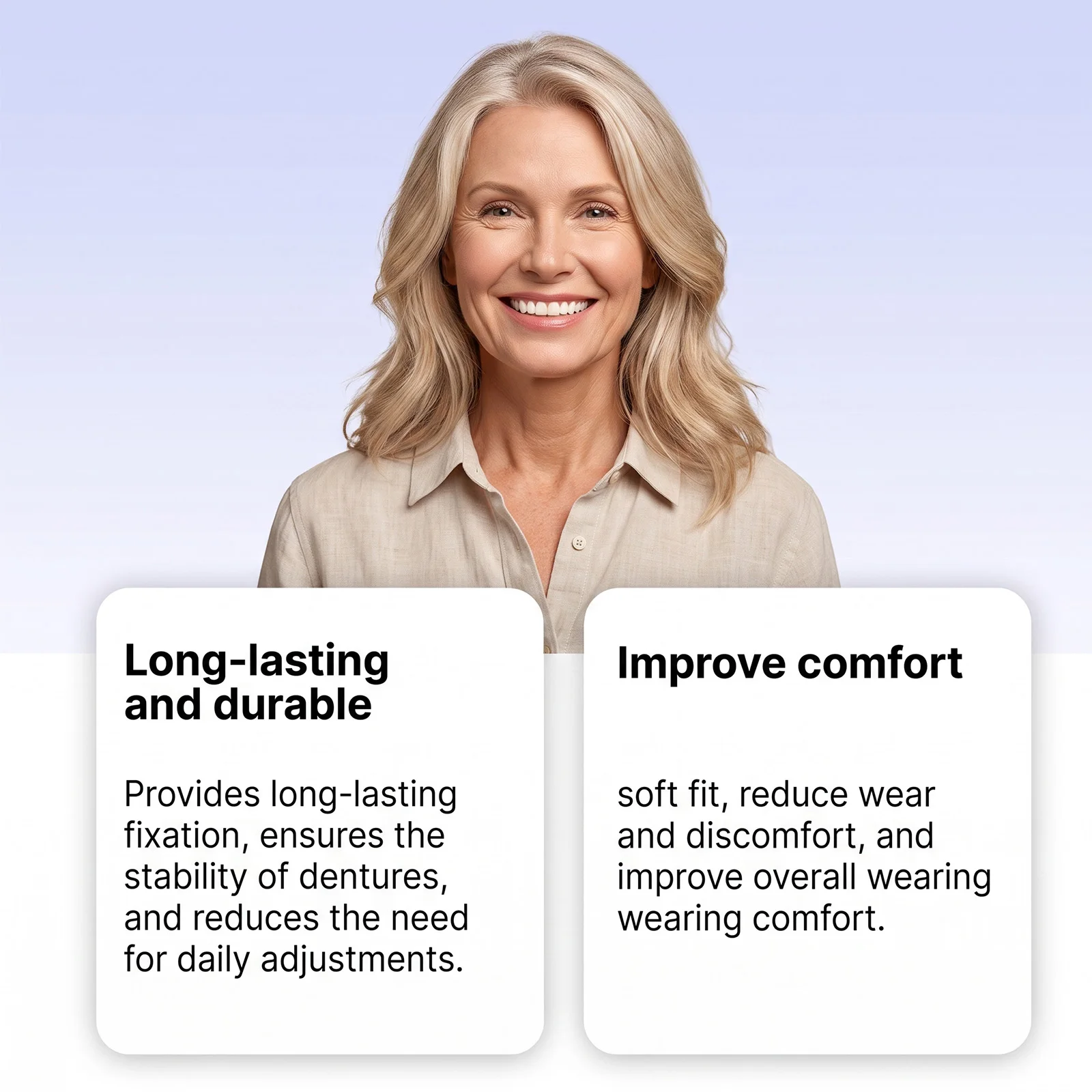 Denture Adhesive Cushion Comfortable Stable Hold Denture Care Prevent Sliding Buffer Gum Discomfort Natural Comfortable Fitting