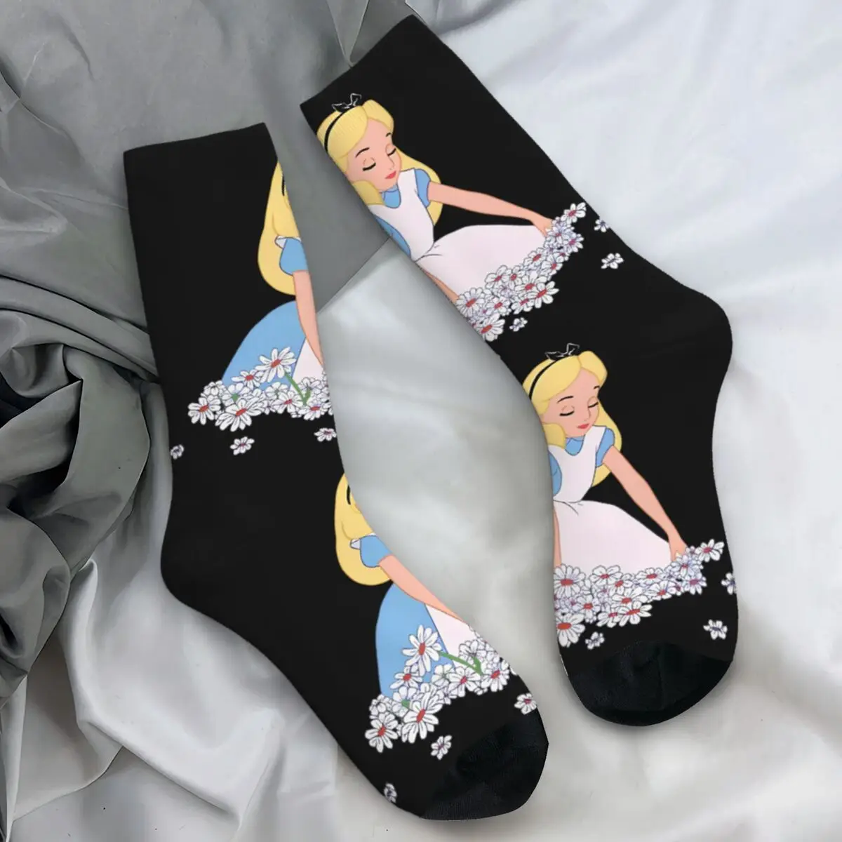 Alice In Wonderland Socks Fashion Stockings Spring Non Skid Men Socks Medium Soft Graphic Outdoor Sports Socks