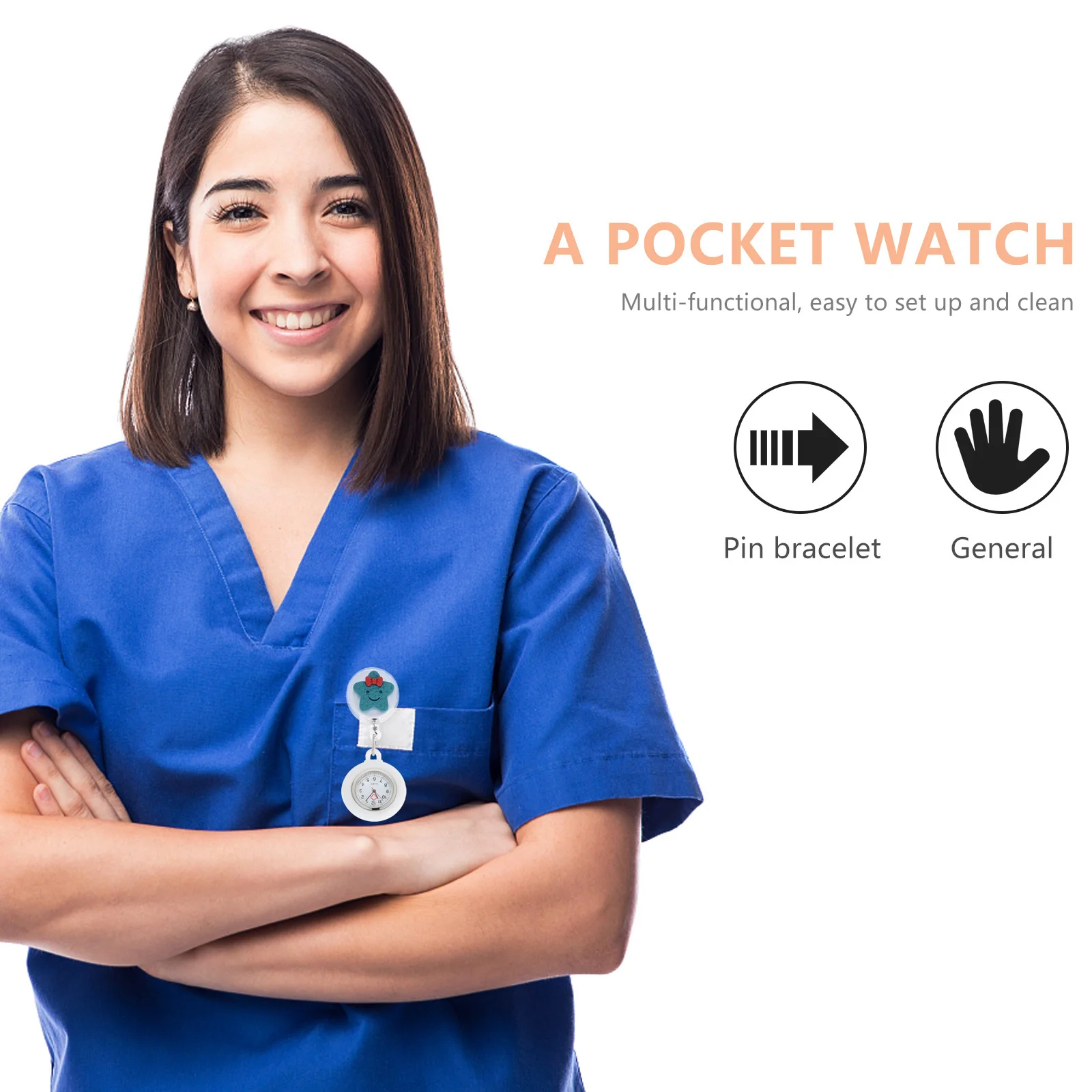 

Cartoon Star Nurse Table Quartz Watch Silicone Pocket Stethoscope Hospital Nursing Medical