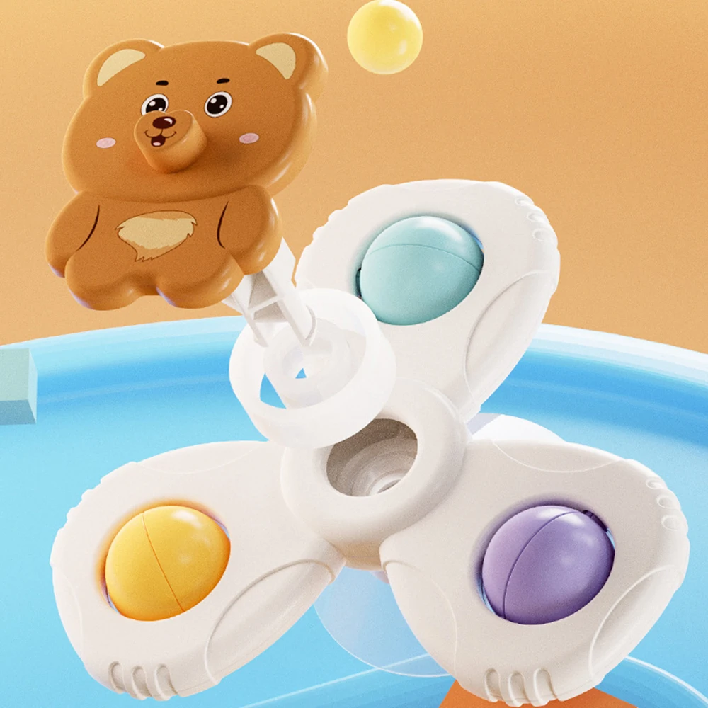 Suction Cup Spinner Toys Montessori Sensory Bath Toy for Baby Airplane Car Travel Table Window Toys for 1 2 3 Age Boys Girls