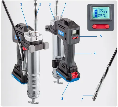 Electric Grease Gun TLGB20/1882E/1886-E/LAGM1000E Grease Flow Meter Filling