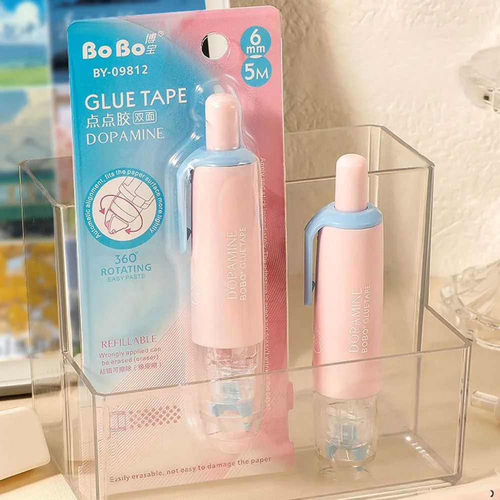 360度回転ヘッドドットグルーテープ大容量DIYスクラップブッキング両面粘着テーププレスグルーテープペン使用