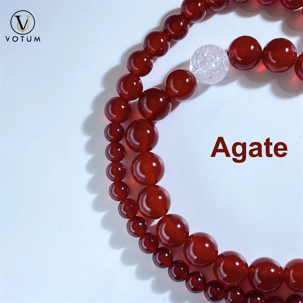 Votum-pulsera de cuentas de azeztulita de ágata roja Natural para mujer, piedra curativa de Chakra, abalorio de Halo de plata 925, regalo de joyería fina personalizado