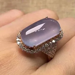 Fashion Taro Crystal Women's Ring Trendy Rose Gold Color Ring Jewelry 2023 Jewelry Wedding Party Accessories