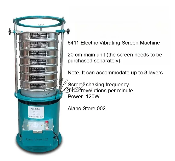 20CM Diameter 8411 Type Vibrating Screen Machine Electric Vibrating Screen Machine Sieving Shaker Machine