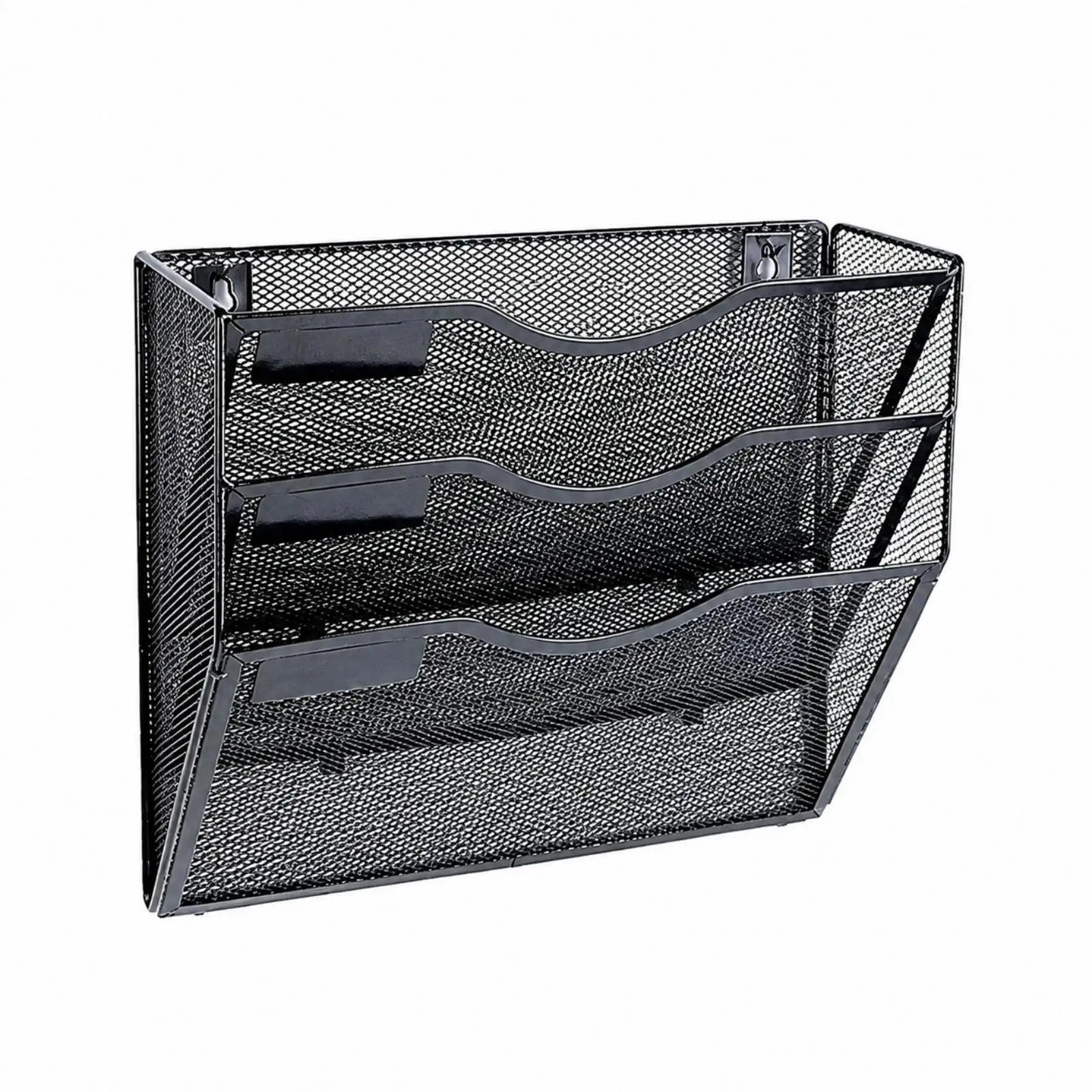 Wall Mounted Document Organizer Rack Metal Mesh for A4 Folders Paper Menus Office Kitchen Desk