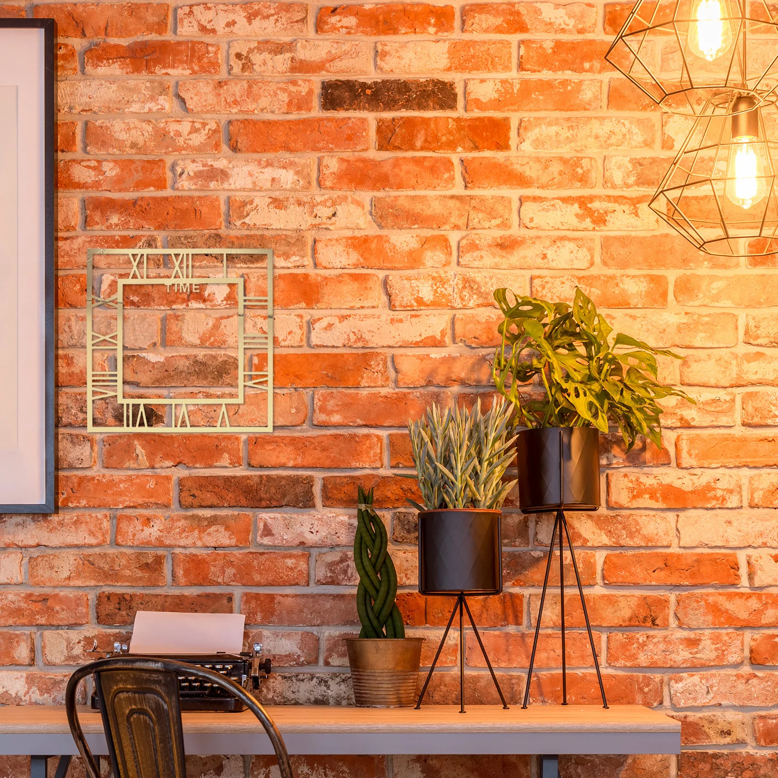 

2Pcs Wall Clock Sticker Modern Square Mirror Roman Numerals Self Adhesive Living Room Kitchen Bedroom Decor 9.8x9.8 Stylish DIY