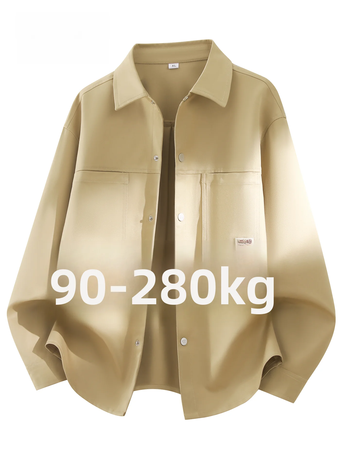 

Мужская рубашка свободного кроя с длинным рукавом и воротником, повседневный стиль, большие размеры, из полиэстера, устойчивая к деформации, для весны и осени