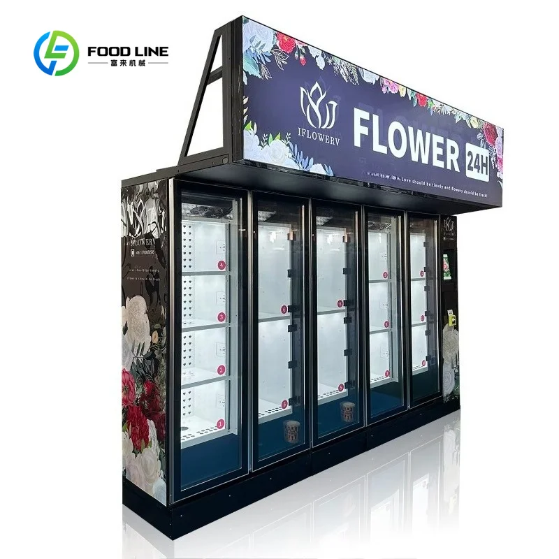 Customized Big Capacity Fresh Flower Vending Machine Refrigerator Gifts Boxes Smart Lockers for Gifts Bouquets Outdoor 14 boxes view 3