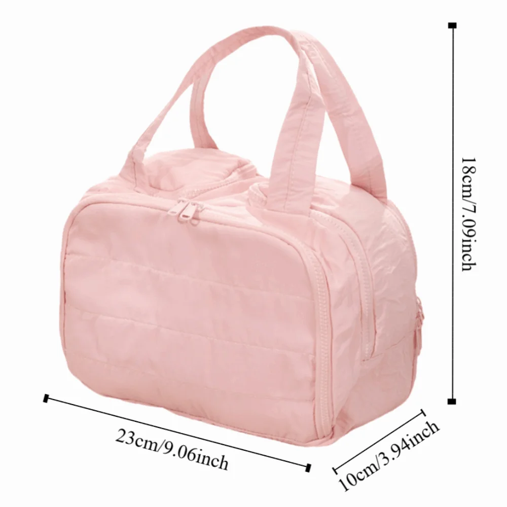 Multipocket Design Cosmetic Handbag Double Side Open Zipper Closure Travel Toiletry Bag Large Capacity Separate Dry and Wet