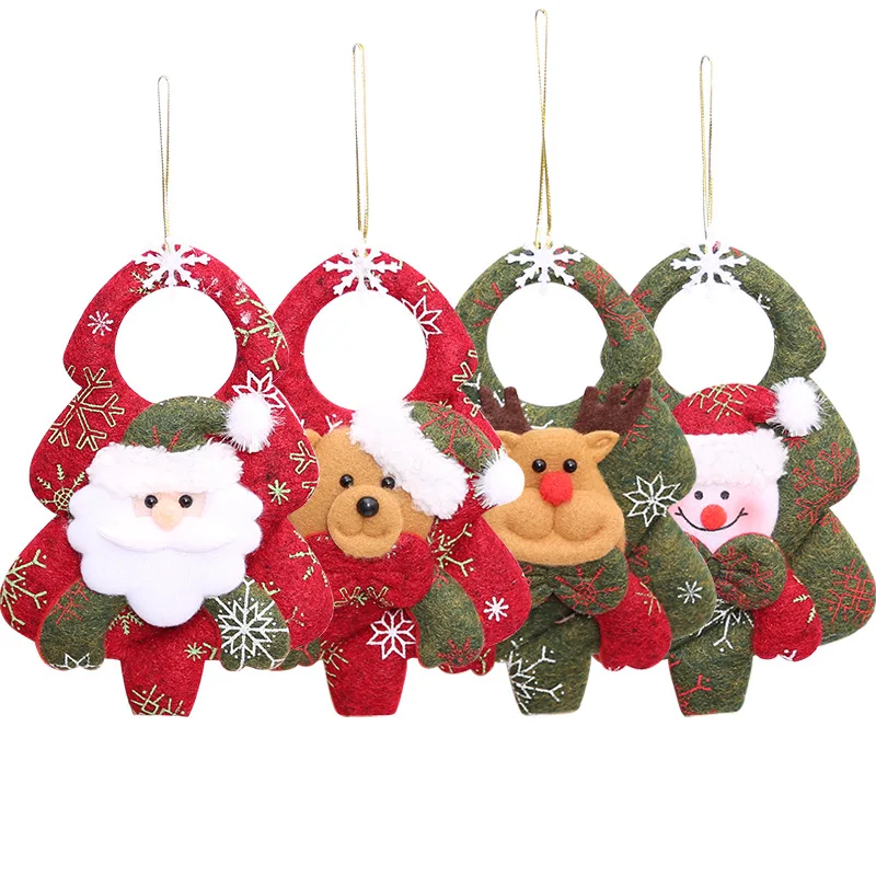 Colgantes de Papá Noel y muñeco de nieve, adornos de árbol de Navidad, muñeca colgante, proveedor de decoración artesanal, decoraciones navideñas para el hogar, regalo para niños