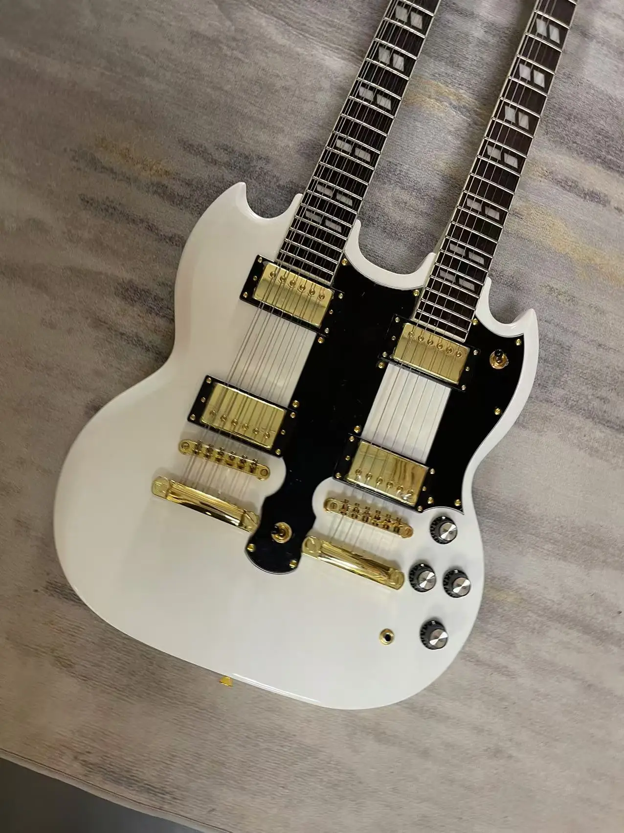 Electric Guitar 12+6 Chord Double Path Edition, White Body, Factory Genuine Shipping Picture, In Stock, Order and Ship Immediate