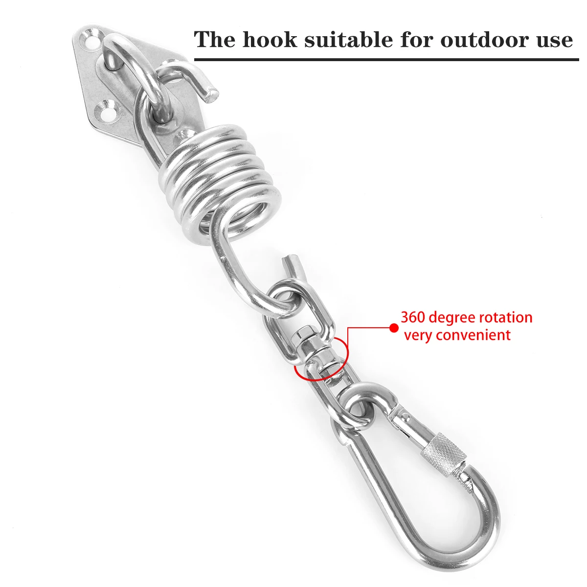

Hammock Hook Kit Heavy Duty Stainless Steel 360 Degree Swivel for Hammock Chair Swing Porch Yoga Gymnastics Outdoors Garden