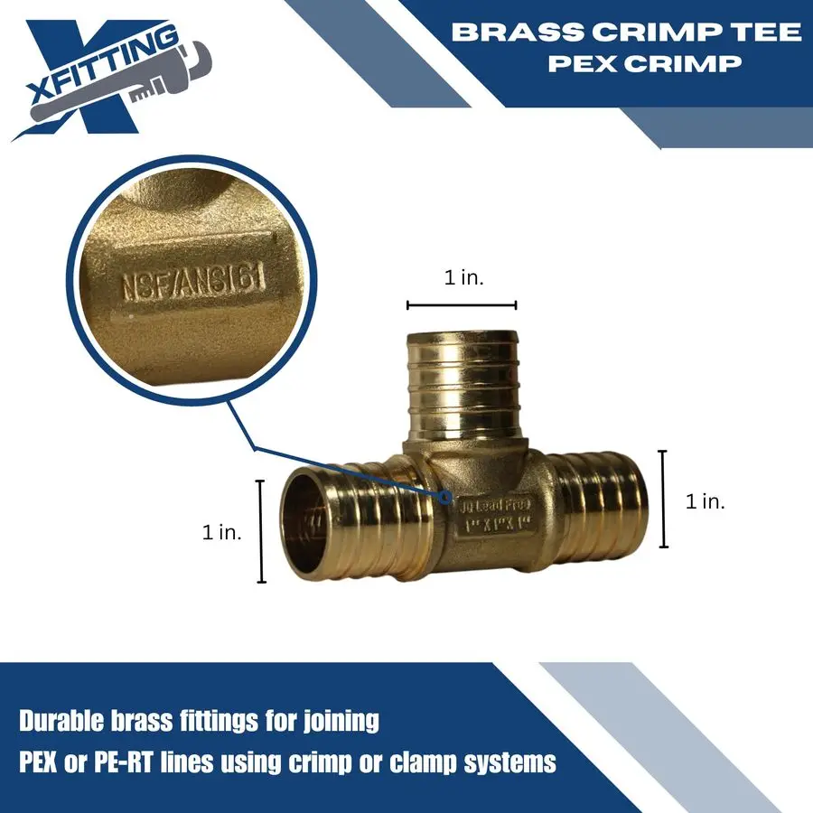 Pièces 1 X 1 X 1 Té Pex, Version Pex B Crimp