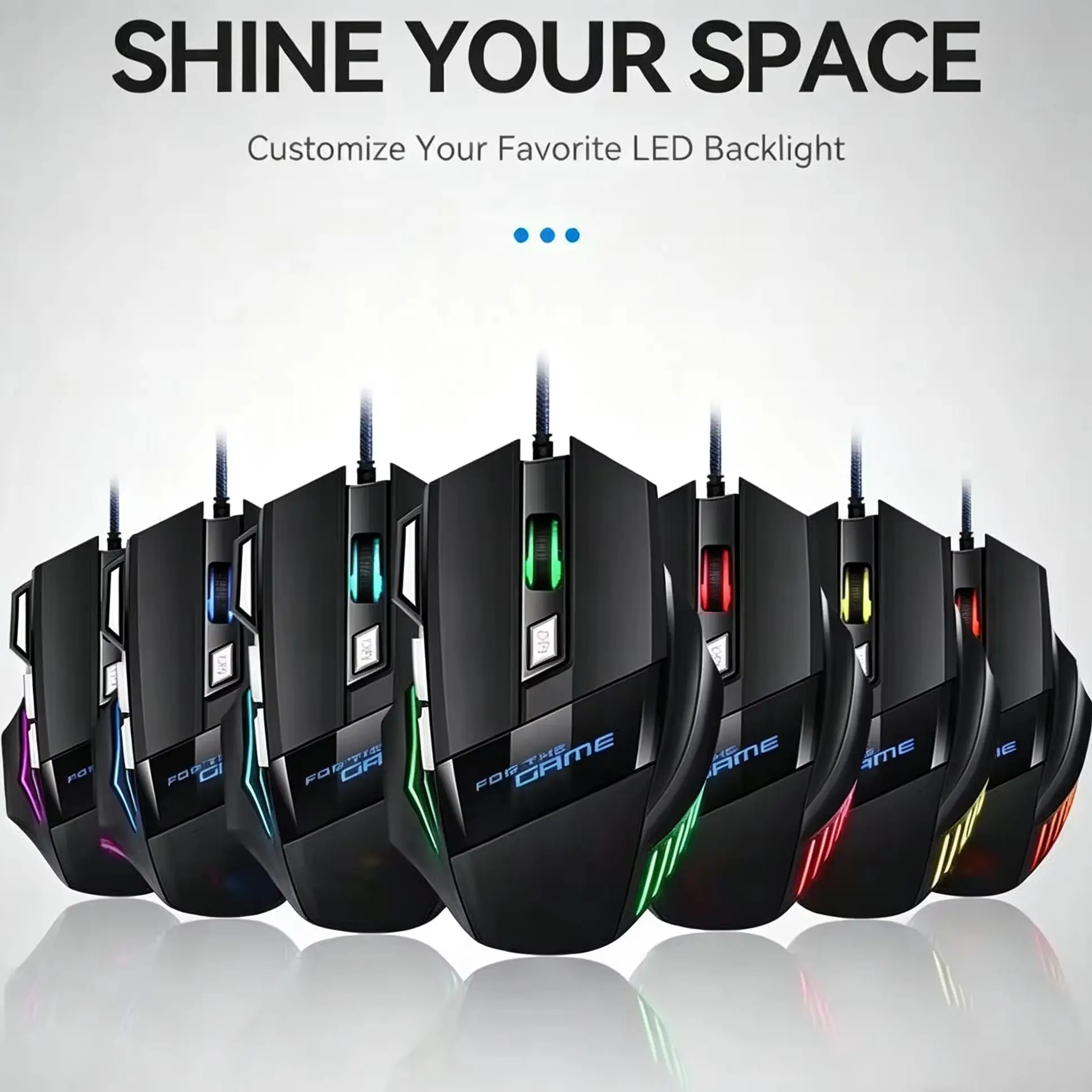 Wired DPI Adjustable USB Gaming Mouse RGB 7-Buttons Backlit Ergonomic Design E-Sport Optical Mouse For Gamer PC Laptop Computer