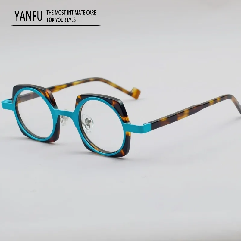 

Glasses Frame Men Square Splicing Acetate Retro Optical Eyeglasses Women Myopia Computer Office Eyeglasses Man Reading Fashion