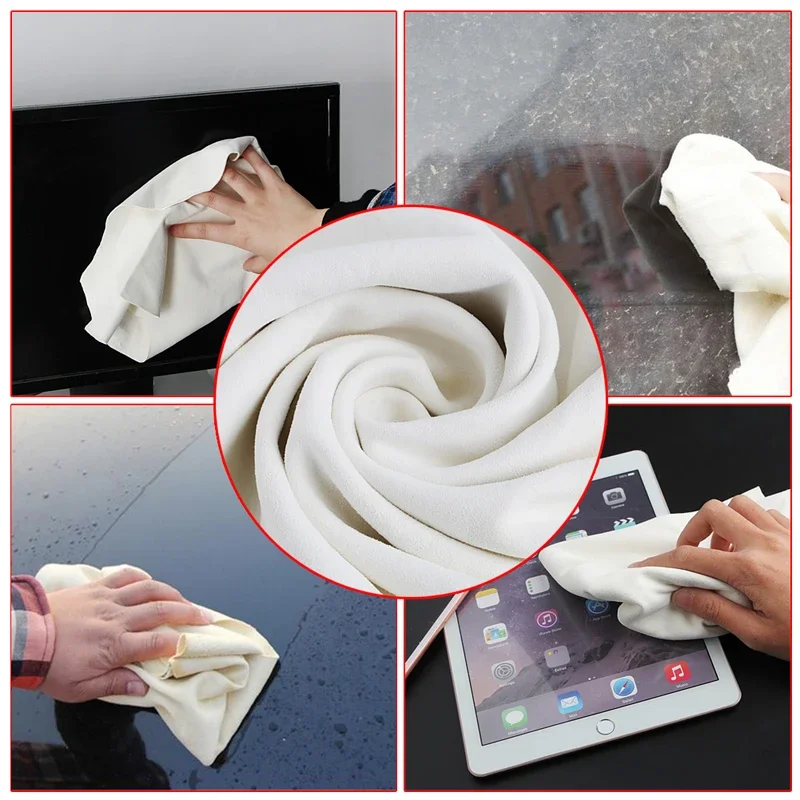 Natural Suede Leather Car Cleaning Towels Drying Washing Cloth New 50x80cm