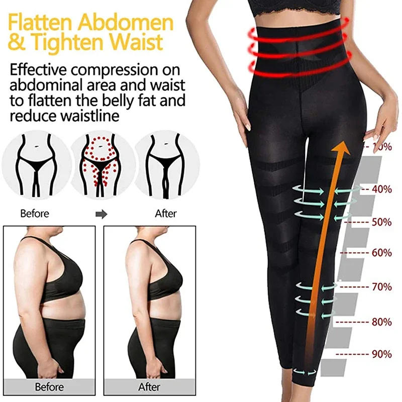 MISSMOLY Leg Slimming Body Shaper Anti Cellulite Compression Leggings High Waist Tummy Control Panties Thigh Slimmer Shapewear