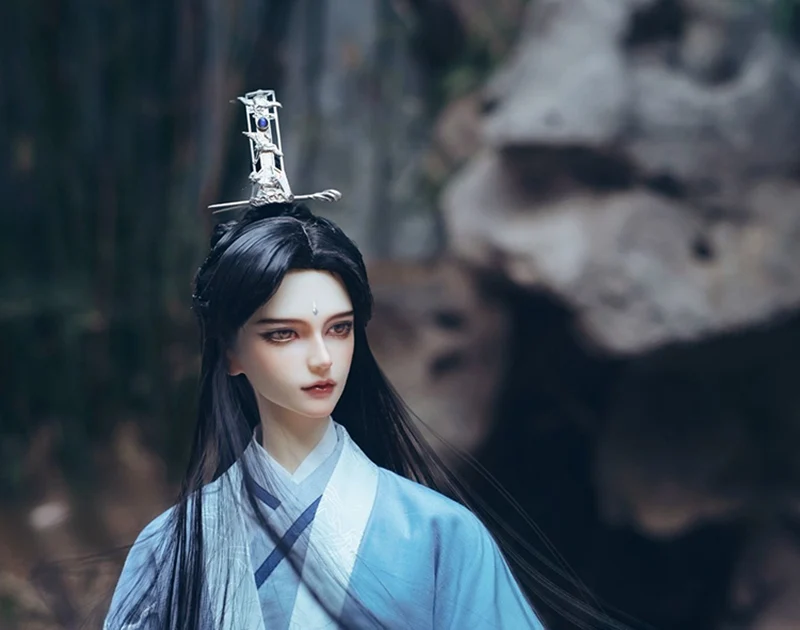 1/4 1/3 Scale BJD Doll Wigs Ancient Costume Chinese Hanfu Long Hair Samurai Wig For SD13 Girl SSDF ID72 Uncle Accessories A1940