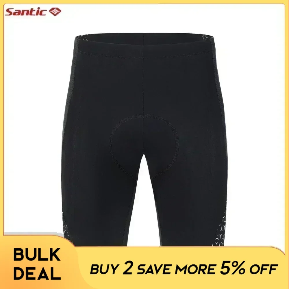 Santic Cycling Shorts Male Outdoor MTB Bike Bicycle Sports Pants 4D Sponge Cushion Padded Elastic Shorts Comfortable Breathable