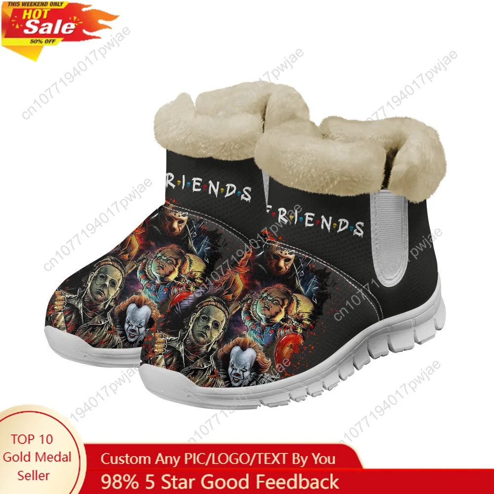 

Friends Best Stephen King Horror Characters Snow Boots Halloween Mens Womens Teenager Shoes Keep Warm Casual Custom Sneakers