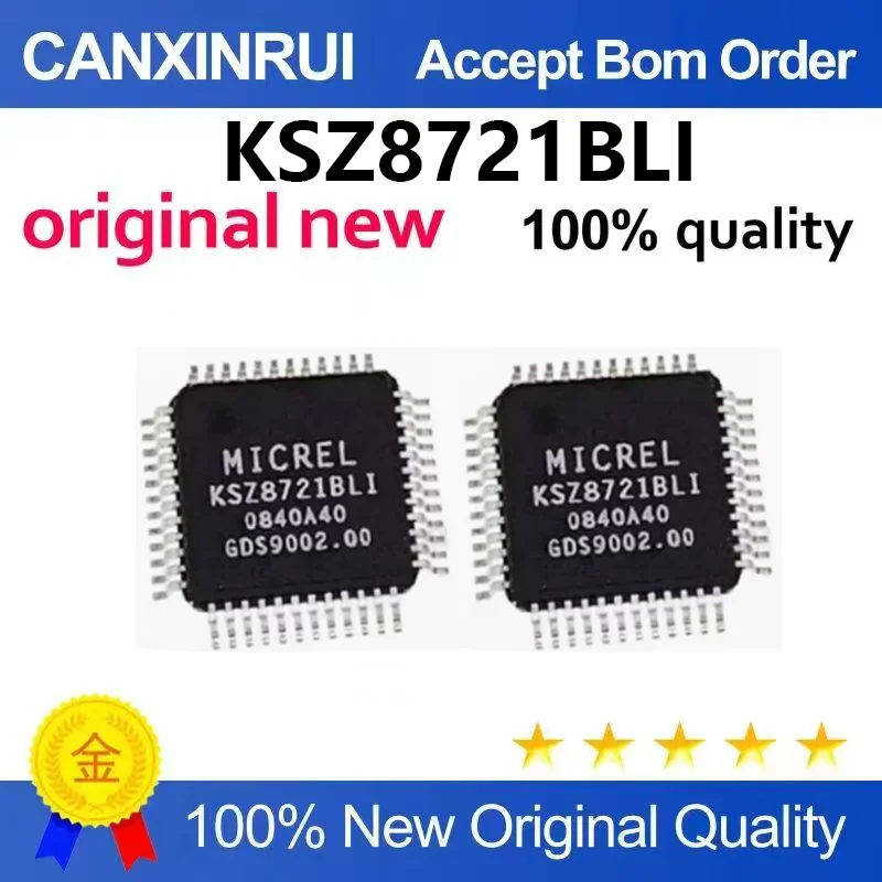 （5pcs-100pcs）Brand new original KSZ8721BL KSZ8721BLI LQFP-48 pin wireless Ethernet transceiver chip