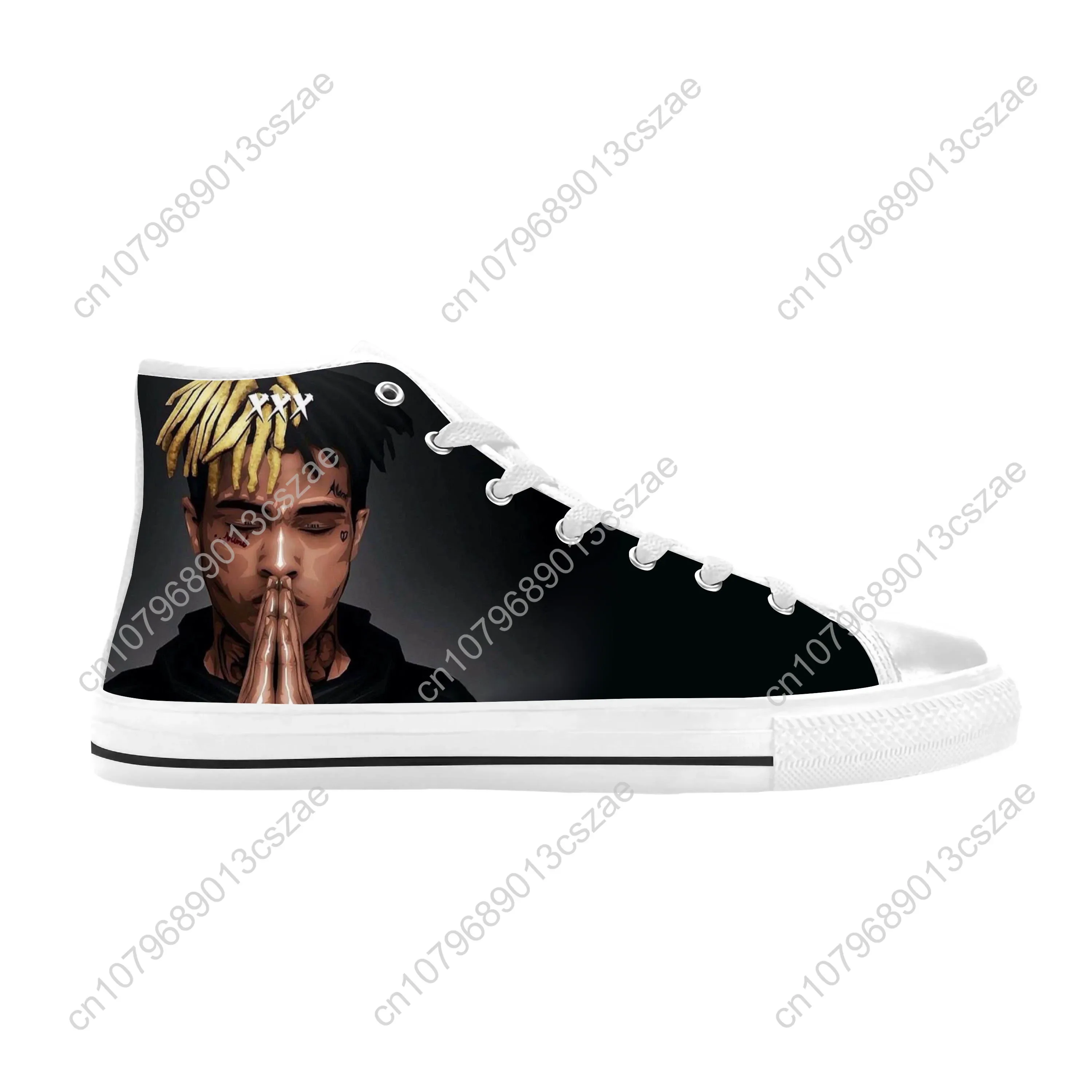 Hot Hip Hop Rapper Rap Singer Music XXXTentacions Casual Cloth Shoes High Top Comfortable Breathable 3D Print Men Women Sneakers