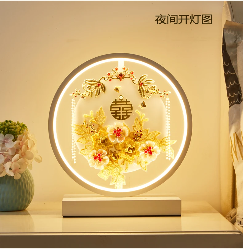 Table Lamp Bedroom Wedding Room Bedside Lamp Wedding Gift Changming Lamp Chinese Light A Perfect Pair A Happy Combination