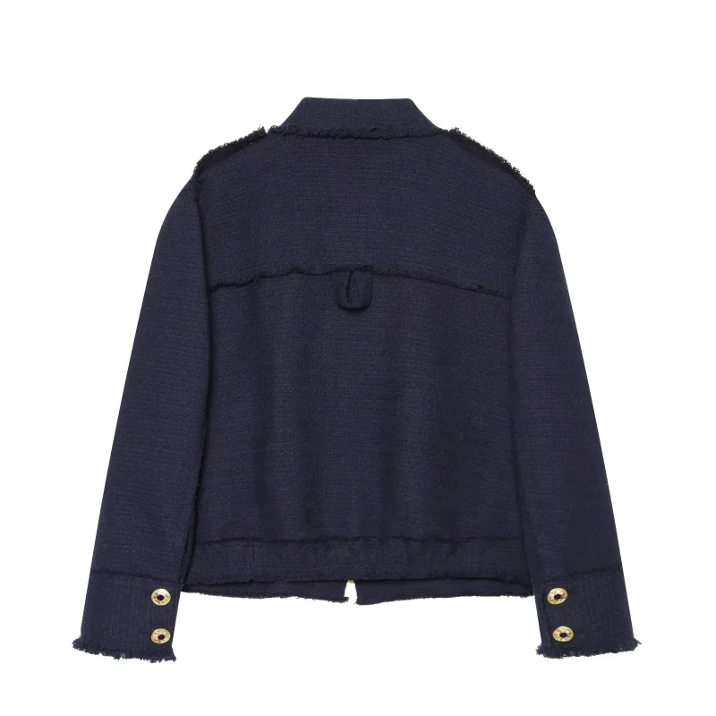 2026 Autumn Women's New Arrival Fashion Simplicity Designer Style Pocket Decorated Outerwear Personality Long Sleeve Short Coat