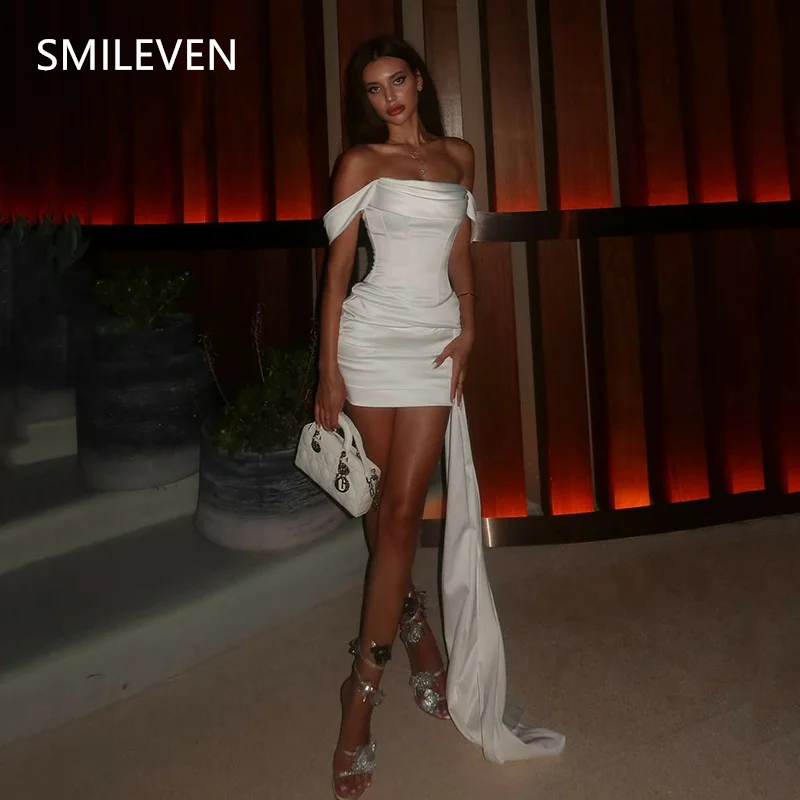 

Smileven Stunning Mermaid Lvory Off Shoulder Prom Dress Sleeveless Party Gowns Sweetheart Formal Occassion Dress Customized 2025