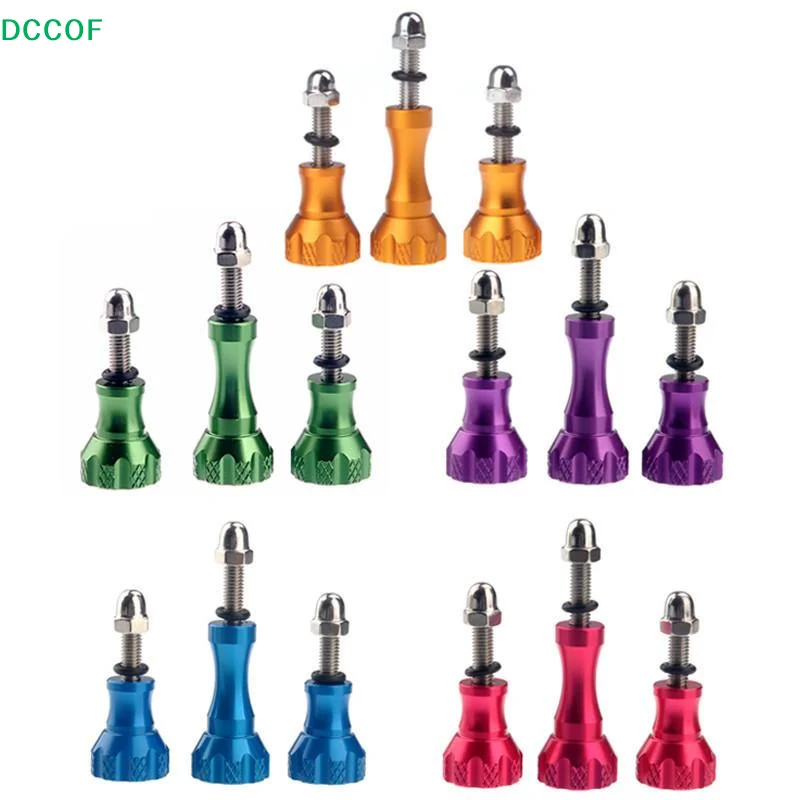 3Pcs 2 Short + 1 Long Aluminum Thumb Knob Bolt Screw For 7 6 5 4 Yi 4K Sjcam SJ4000 H9 Case Tripod Mount Cam Accessory
