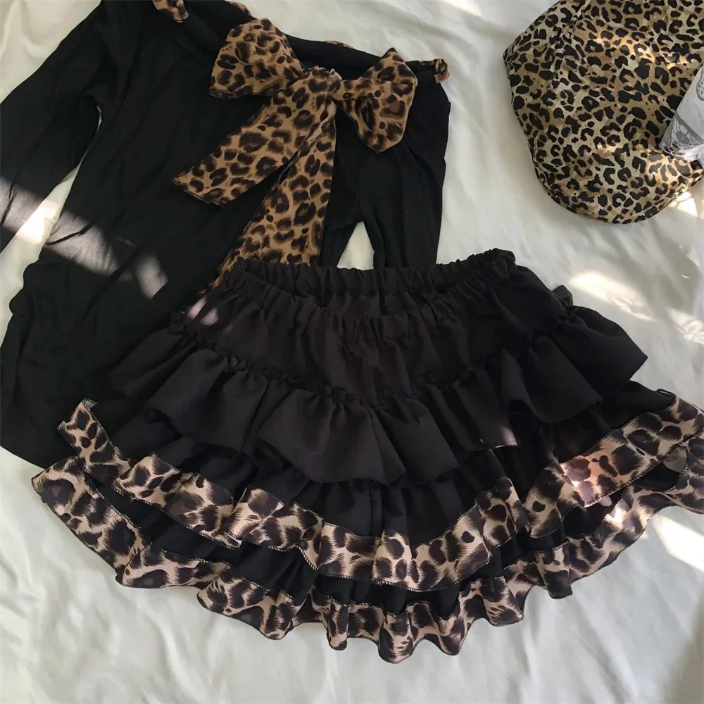 Hot Girl Y2K Fashion Punk Vintage Short Fluffy Skirt Leopard-print Cake Skirts Women Japanese Harajuku Subculture Soft Skirts