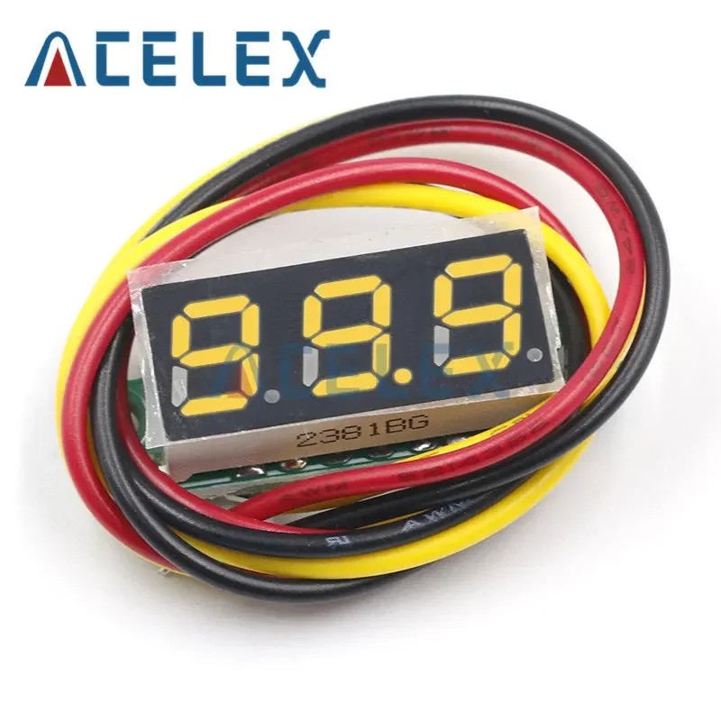 0.28 Inch DC LED Digital Voltmeter 0-100V Voltage Meter Auto Car Mobile Power Voltage Tester Detector 12V Red Green Blue Yellow