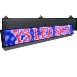 P10 mm Led Sign 52 x 8 inch Led Scrolling Message Board RGB Full Color Display for Advertising Business Programmable by WiFI