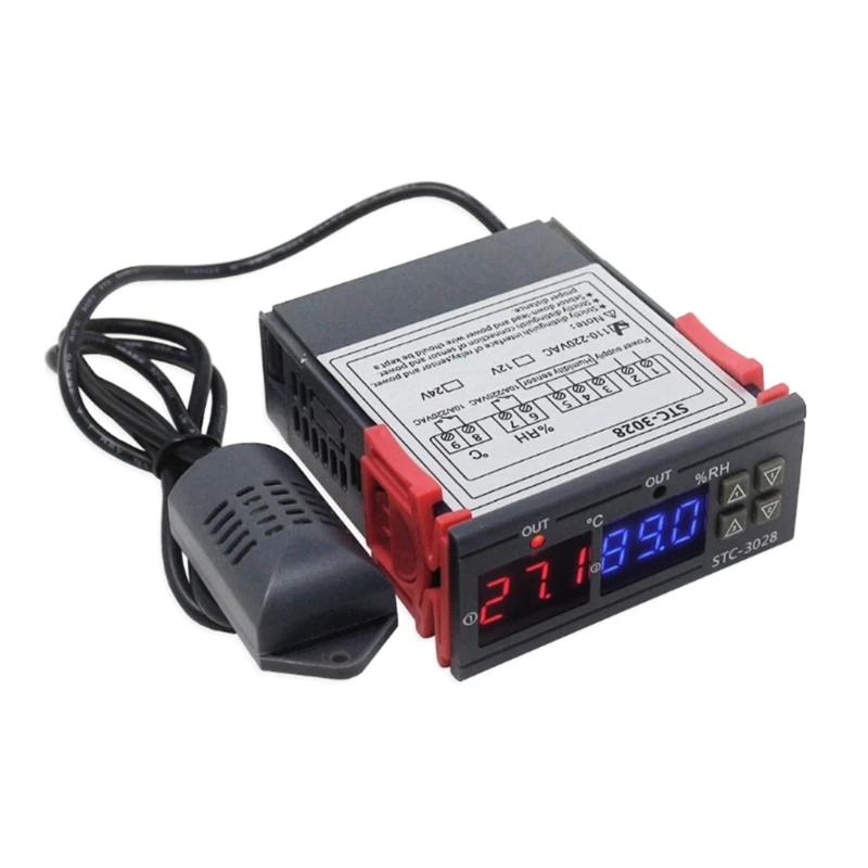 Dual Digital Temperature Controller Thermostat Thermoregulator Incubator Heating Cooling STC-3028 12V/24V/110-220V