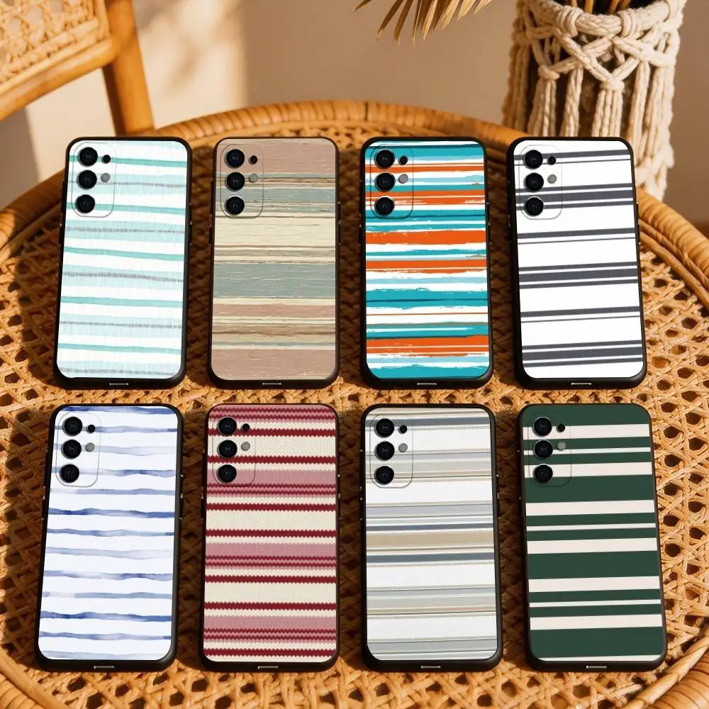 H-Horizontal stripe texture  Phone Case For Samsung S25,S24,S21,S22,S23,S30,Ultra,S20,Plus,Fe,Soft Silicone Black Cover