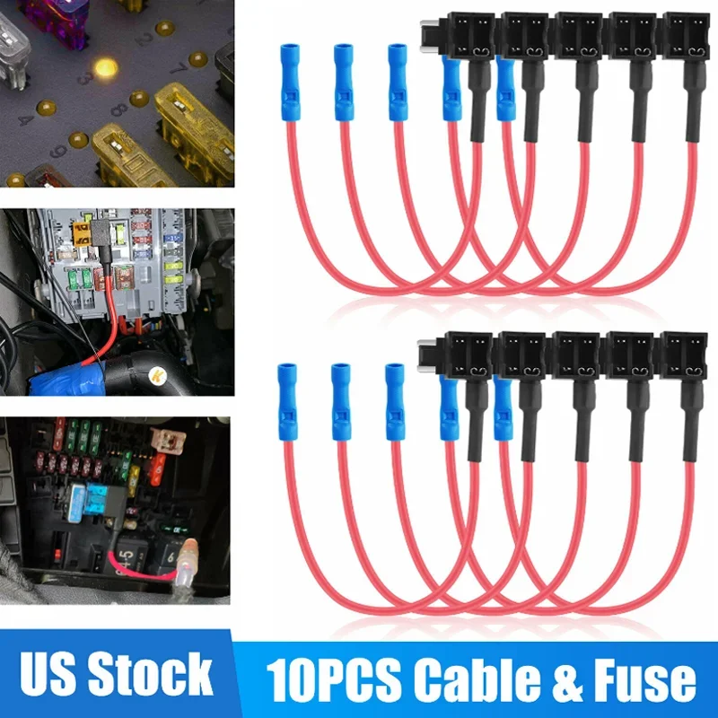 

Automotive Fuse Box Circuit Adapter Mini Small and Medium Size ATM Blade Fuse for Car Van Motorcycle RV Boat Tractor TAP Adapter