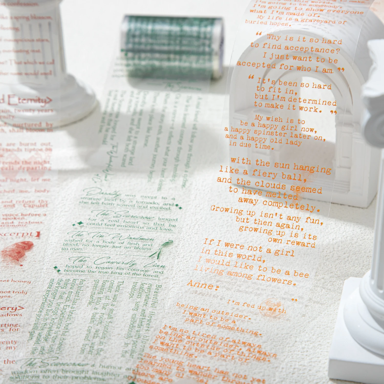 60mm*200cm Fragments of Literary Quotation Series Vintage English Text Landscape PET Tape Creative Journal Collage Stationery
