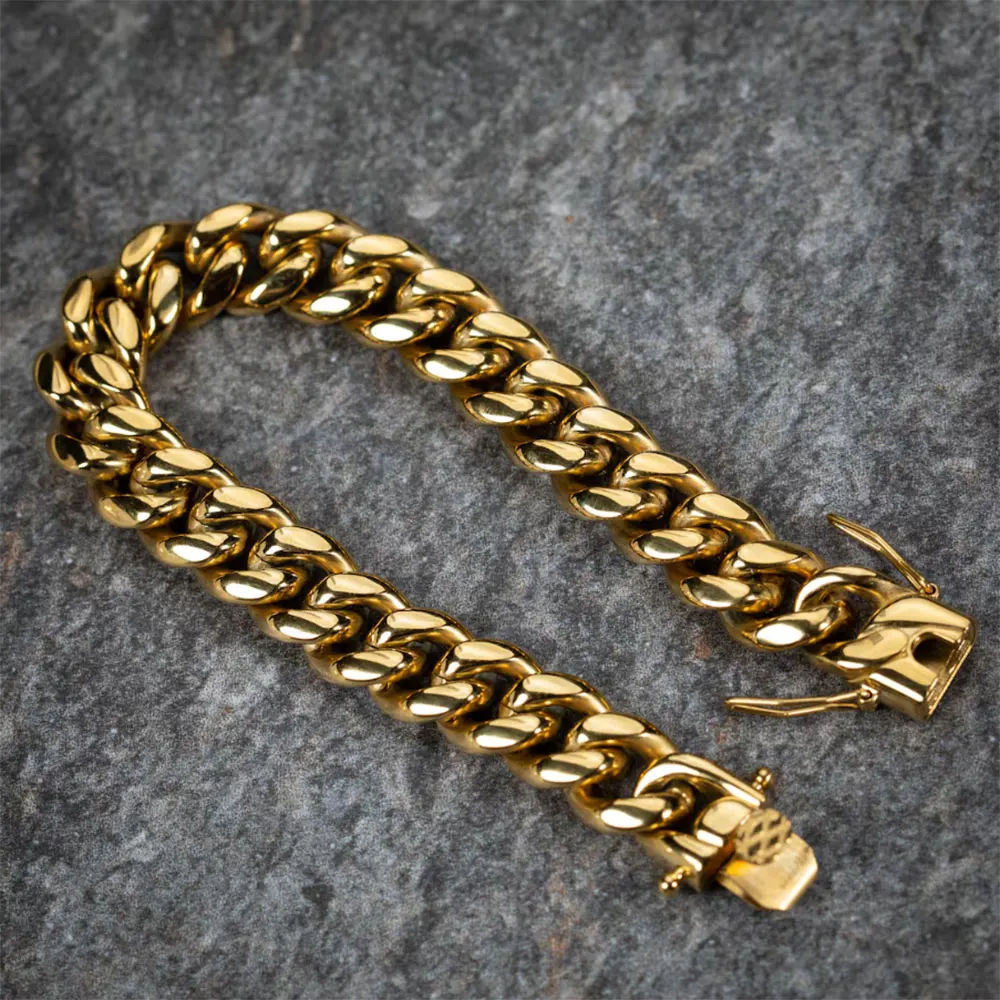 

Dropshipping Miami Cuban Link Bracelet 7''-9'' for Men Women 5X Layered Steel 6mm-16mm Width Lifetme Warranty Non Rust