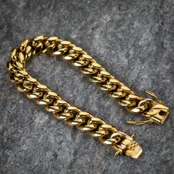 Dropshipping Miami Cuban Link Bracelet 7''-9'' for Men Women 5X Layered Steel 6mm-16mm Width Lifetme Warranty Non Rust